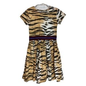 MOLO Candy Leopard fit/ flare T shirt dress size 122/128 US 7/8 designer whimsy